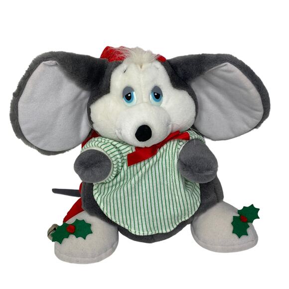 Vintage Applause Musical Christmas Mouse Stuffed Animal - Picture 1 of 8